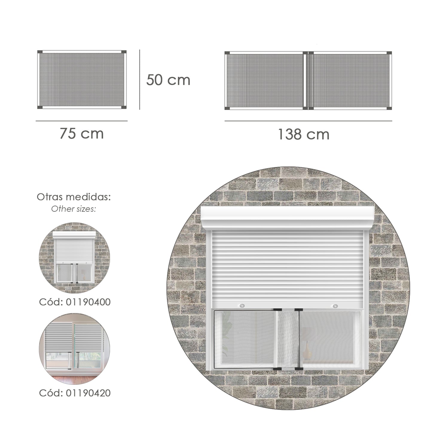 Rede Mosquiteira Extensível em Alumínio Moldura 50x 75/138 cm.