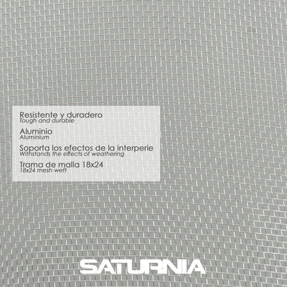 Tela Mosquitera Aluminio 18x14 Ancho 60 cm. Rollo 30 Metros. Malla Mosquitera Aluminio Anti Mosquitos, Antimoscas,