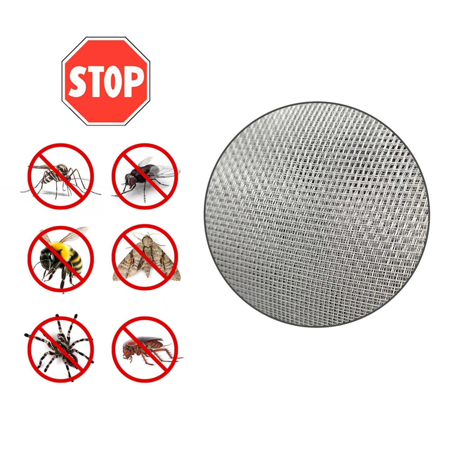 Rede Mosquiteira de Alumínio 18x14/120 Rolo 30 metros