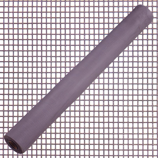 Rede mosquiteira de fibra de vidro cinza 18x16/60 cm. Role 50 metros.