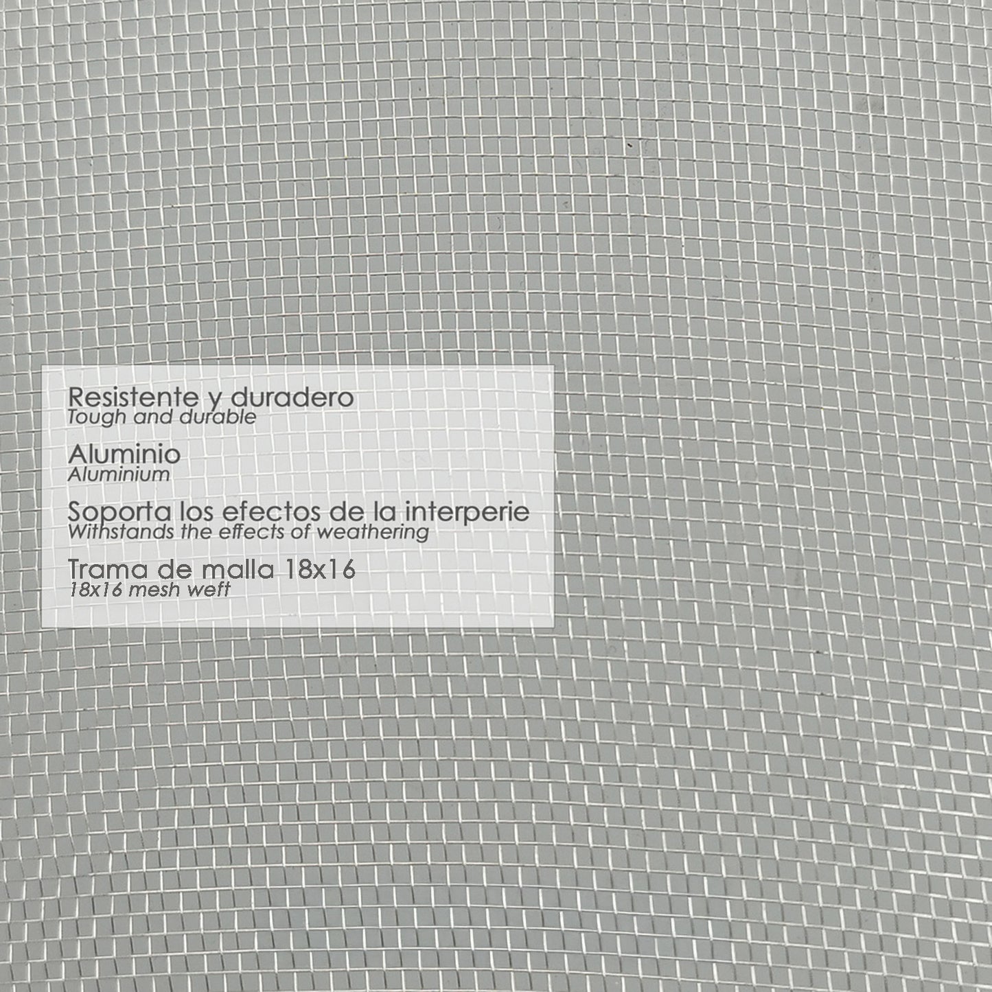 Tela Mosquitera Fibra Vidrio Gris 18x16/150 cm. Rollo 50 metros.