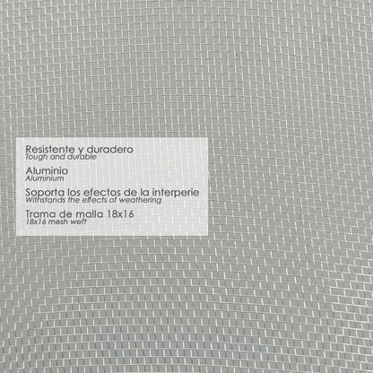 Tela Mosquitera Fibra Vidrio Gris 18x16/150 cm. Rollo 50 metros.