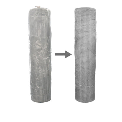 Rede Mosquiteira Fibra de Vidro Cinza 18x16/150 cm. Role 50 metros.