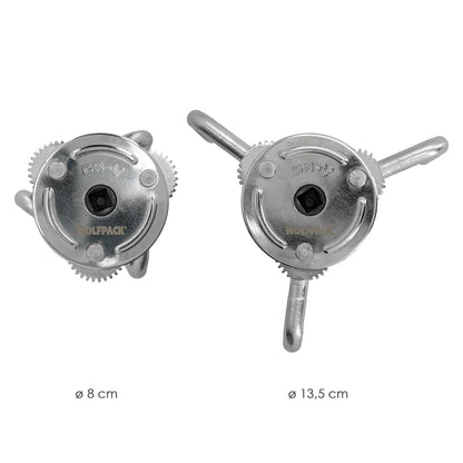 Chave universal para filtro de óleo Spider Ø 8 A Ø 13,5 cm. Chave de filtro de 3 garras, chave de filtro universal, chave de filtro de carro/motocicleta