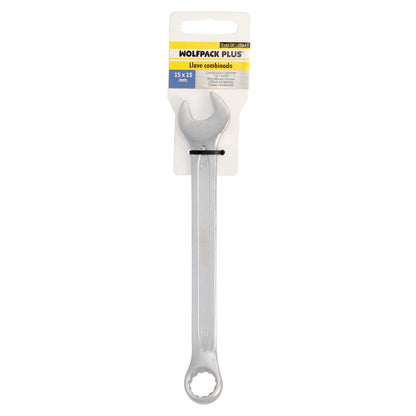 Llave Combinada Plus 15x15 Acero Cromo Vanadio DIN 3113. Llave Doble Boca, Llave Fija, Llave Estrella