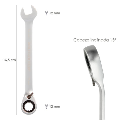 Chave combinada com catraca 12 mm. DIN 3113