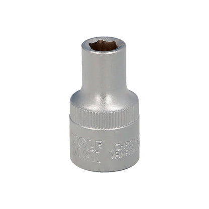 Llave Vaso 1/2" Hexagonal 8 mm. Perfil de 6 caras. Acero Cromo Vanadio, Aristas Redondas