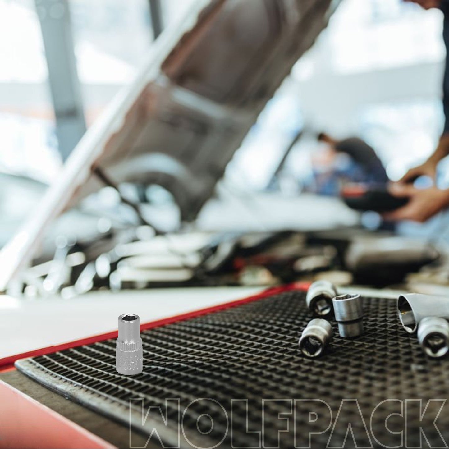 Llave Vaso 1/4" Hexagonal 6 mm. Perfil de 6 caras. Acero Cromo Vanadio, Aristas Redondas