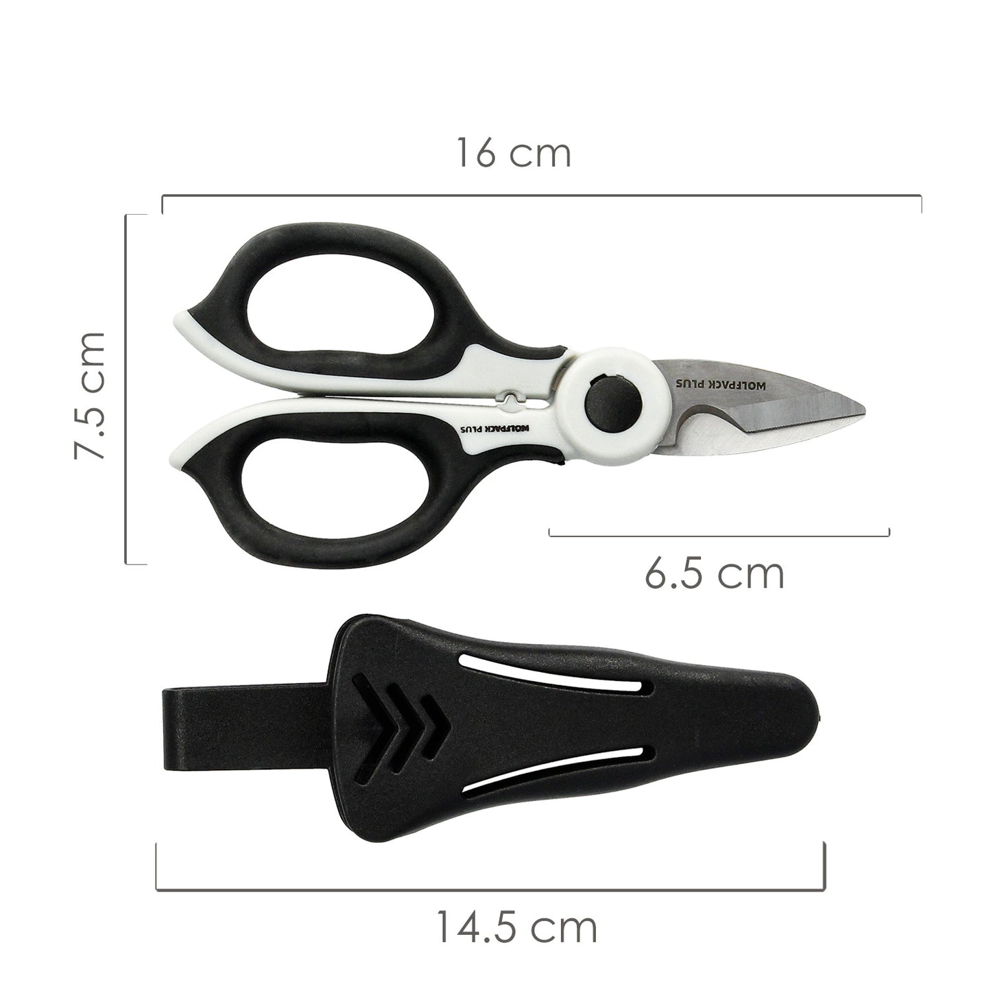 Tijeras Electricista 155 mm. Mango TPR Plus No tension. Con Funda Hojas Acero Inoxidable, Tijeras Cortar Cable, Pelacables