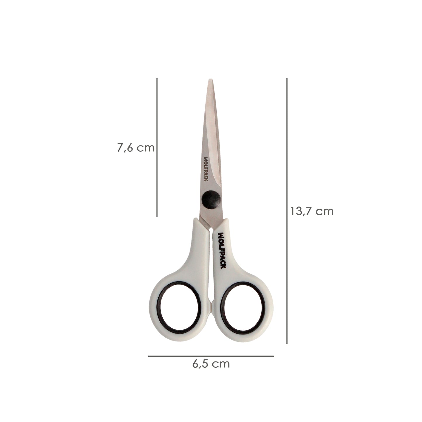 Tesoura multiuso de aço inoxidável 5,5" / 140 mm. Lâminas de aço inoxidável, cabo confortável e macio