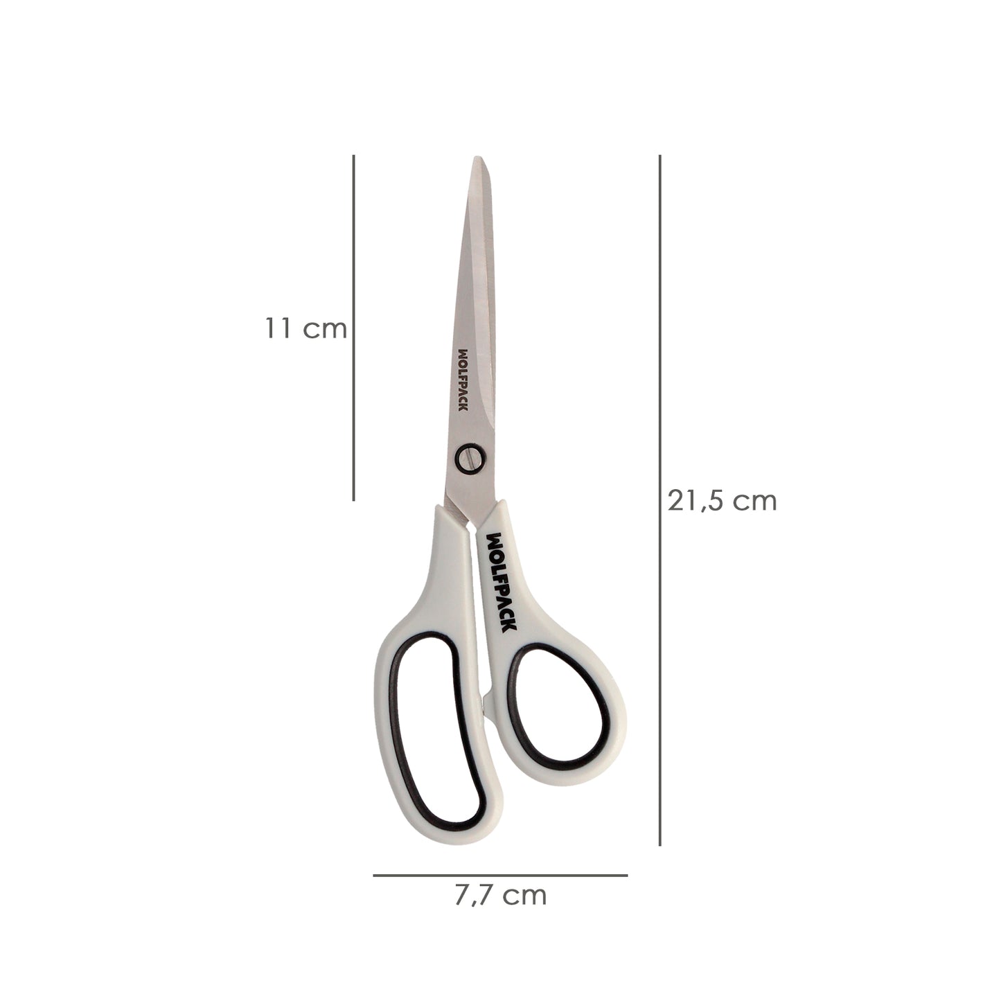 Tesoura multiuso de aço inoxidável 8,5" / 220 mm. Lâminas de aço inoxidável, cabo confortável e macio