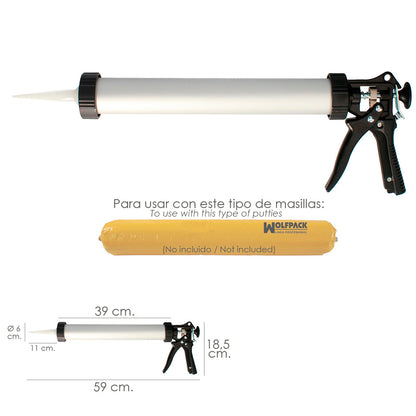 Pistola Aluminio / Acero Para Aplicar Mortero Capacidad 660 CC.