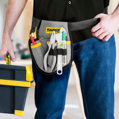 Bolsa de Ferramentas Capa para Cinto Com 3 Bolsos e 4 Elásticos. Porta-ferramentas para eletricistas com vários bolsos