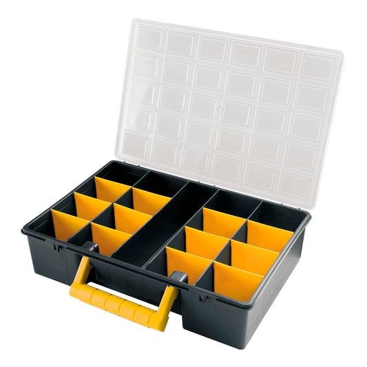 Pasta Organizadora de Plástico 17 Compartimentos Com Divisórias Ajustáveis ​​360x252x64 mm.