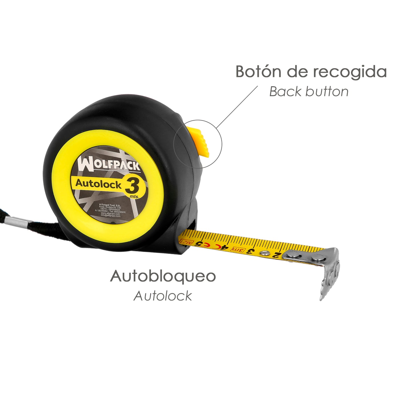 Flexometer Autolock System Com Freio Automático Comprimento 3 Metros Largura Da Fita 16 mm. Magnético. Fita Métrica de Freio Automática