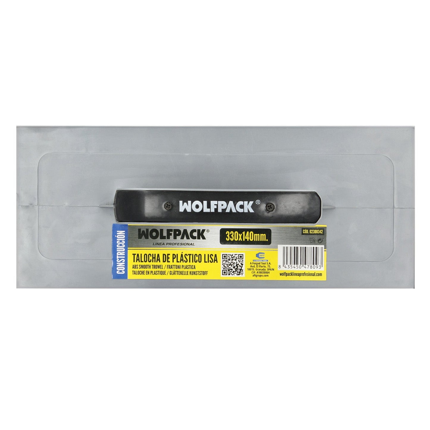 Talocha Plastico Lisa 330 x 140 mm. Gris.
