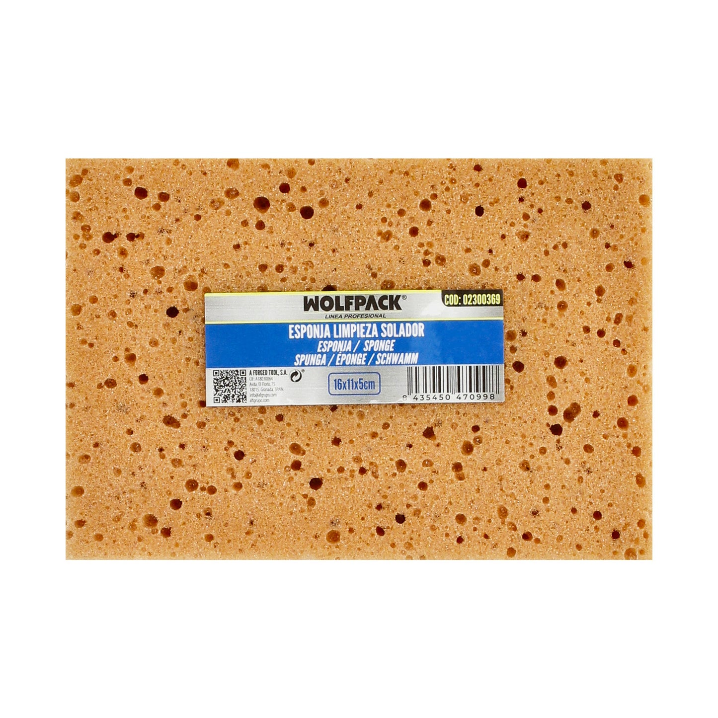 Esponja Obra Albañil Limpieza Solador Profesional 160x110 mm.