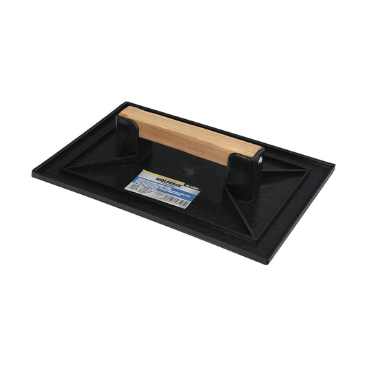 Talocha Plastico 27x18 cm. Mango Madera Negra Con Alveolos