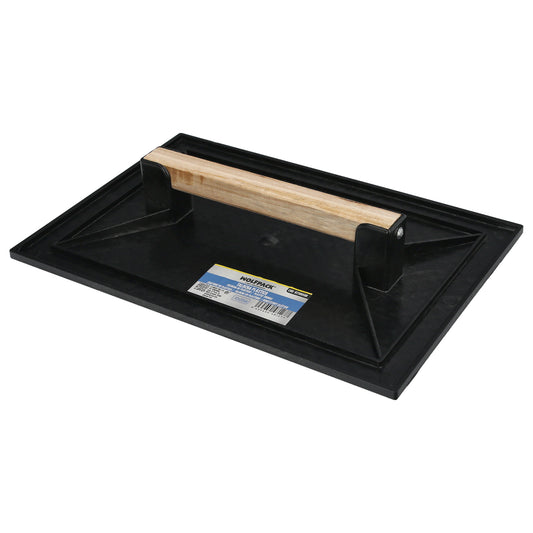 Talocha Plastico 32x22 cm. Mango Madera Negra Con Alveolos