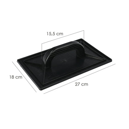 Talocha Plastico 27x18 cm. Mango Redondo Negro Con Alveolos