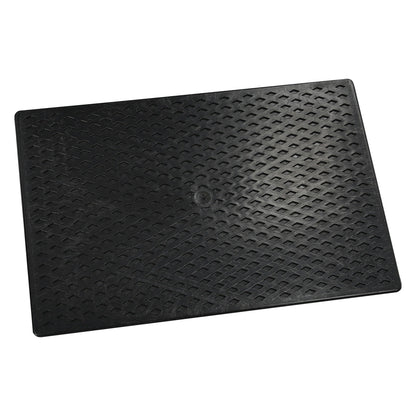 Talocha Plastico 27x18 cm. Mango Redondo Negro Con Alveolos