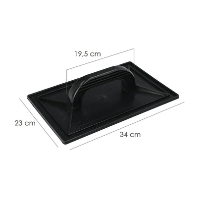 Talocha Plastico 34x23 cm. Mango Redondo Negro Con Alveolos