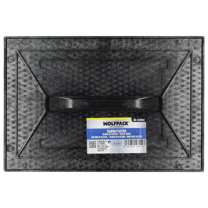 Talocha Plastico 34x23 cm. Mango Redondo Negro Con Alveolos