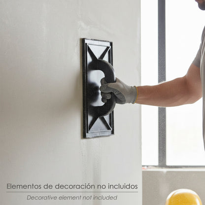 Talocha Plastico 34x23 cm. Mango Redondo Negro Con Alveolos