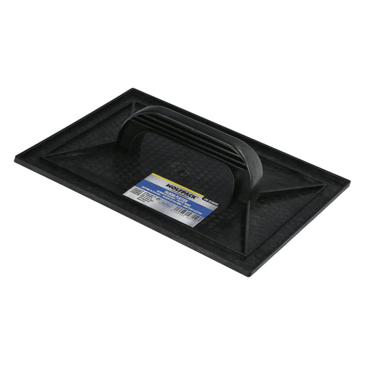 Talocha Plastico 34x23 cm. Mango Redondo Negro Con Alveolos