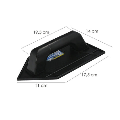 Talocha Plastico Punta Mango Redondo 26x14 cm. Negro Con Alveolos