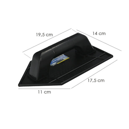 Talocha Plastico Punta Mango Redondo 26x14 cm. Negro Con Alveolos