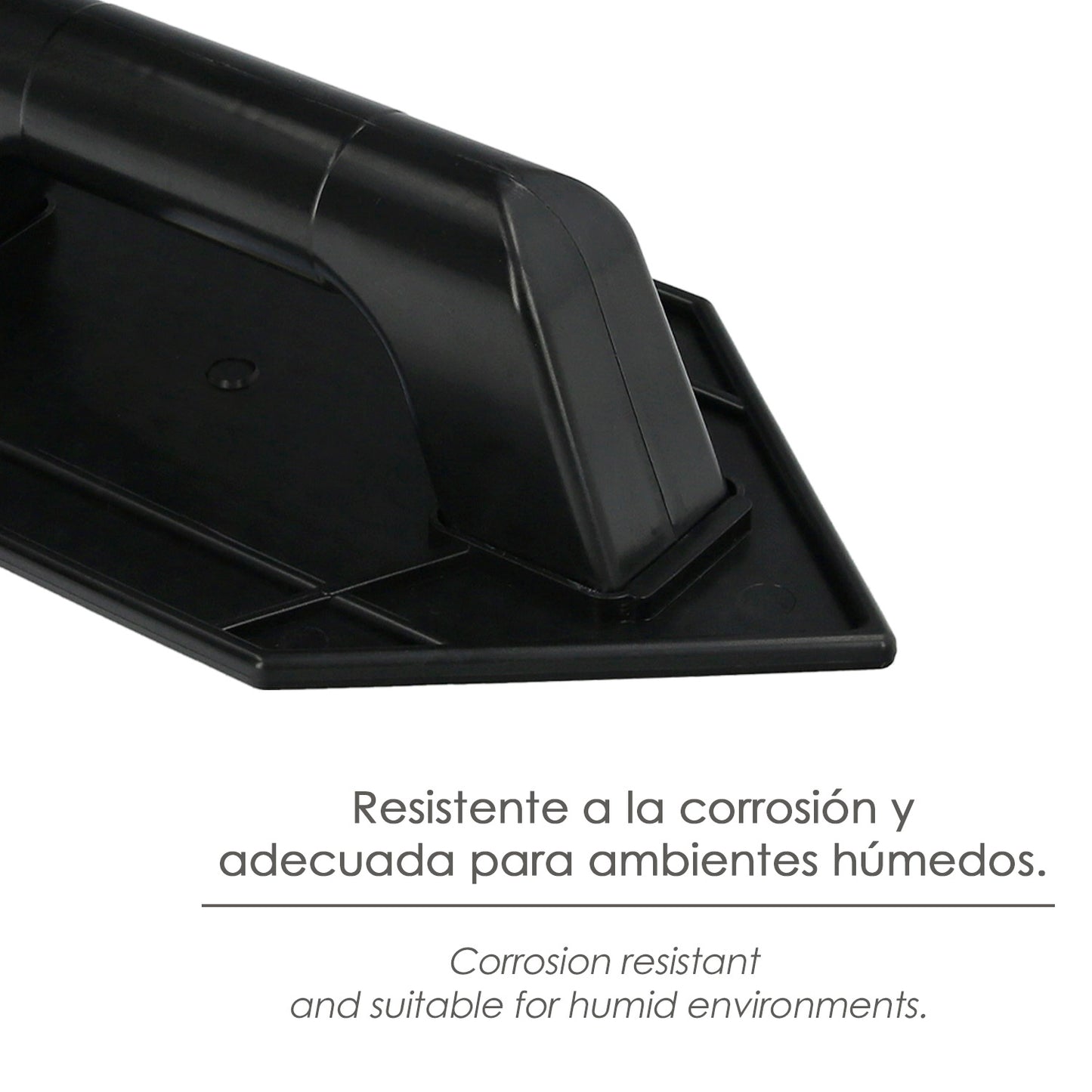 Talocha Plastico Punta Mango Redondo 26x14 cm. Negro Con Alveolos