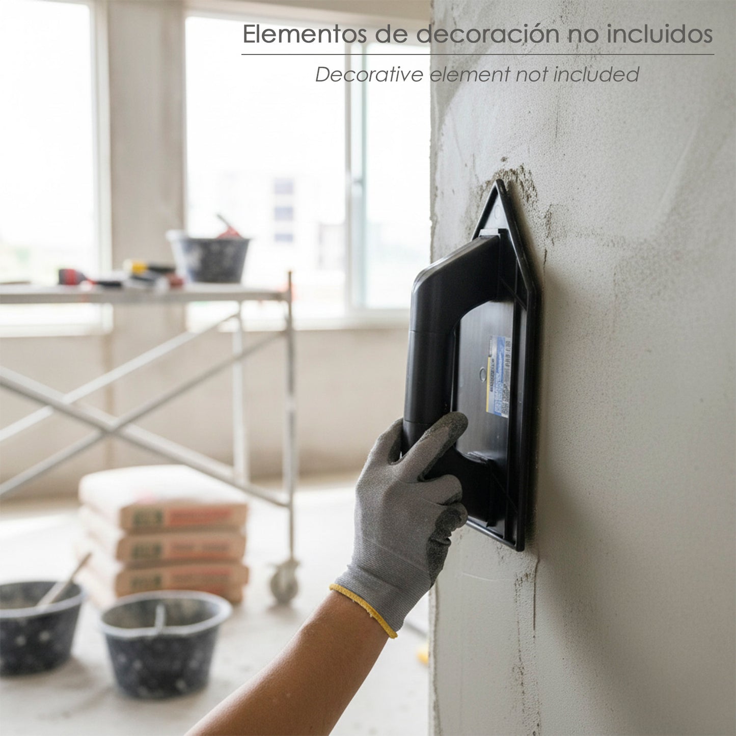 Talocha Plastico Punta Mango Redondo 26x14 cm. Negro Con Alveolos