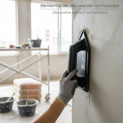 Talocha Plastico Punta Mango Redondo 26x14 cm. Negro Con Alveolos