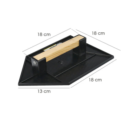 Talocha Plastico Punta Mango Madera 27x18 cm. Negro Con Alveolos.