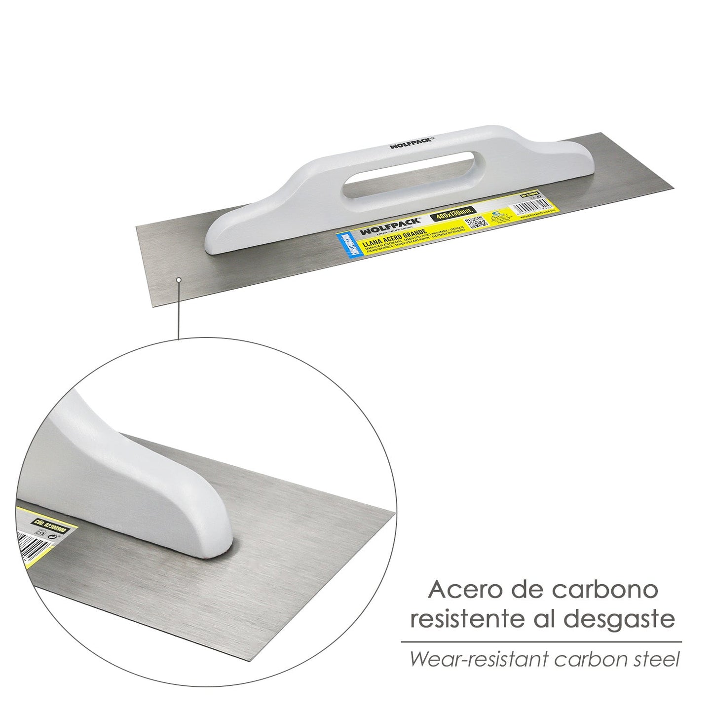 Llana Acero Grande 480x130 mm.
