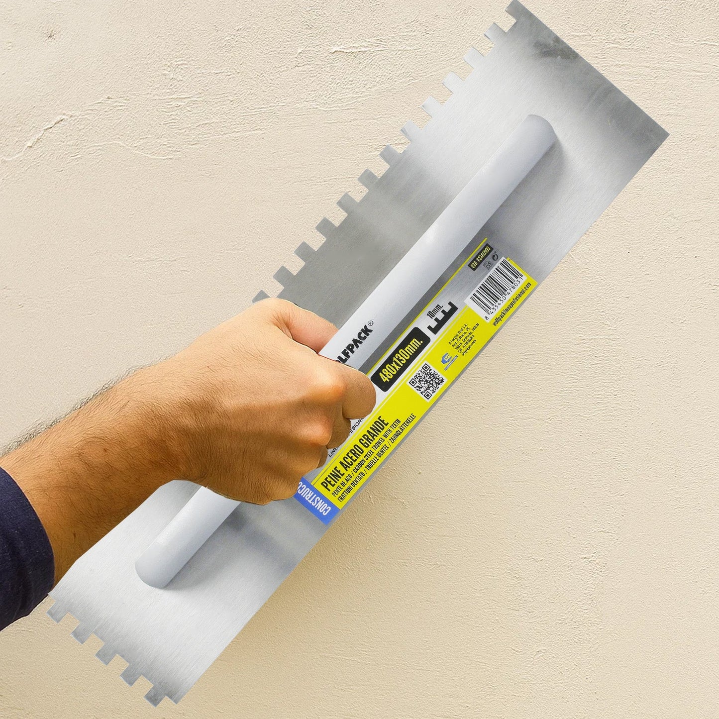Peine Acero Grande 480x130 mm. Dientes 10 mm.