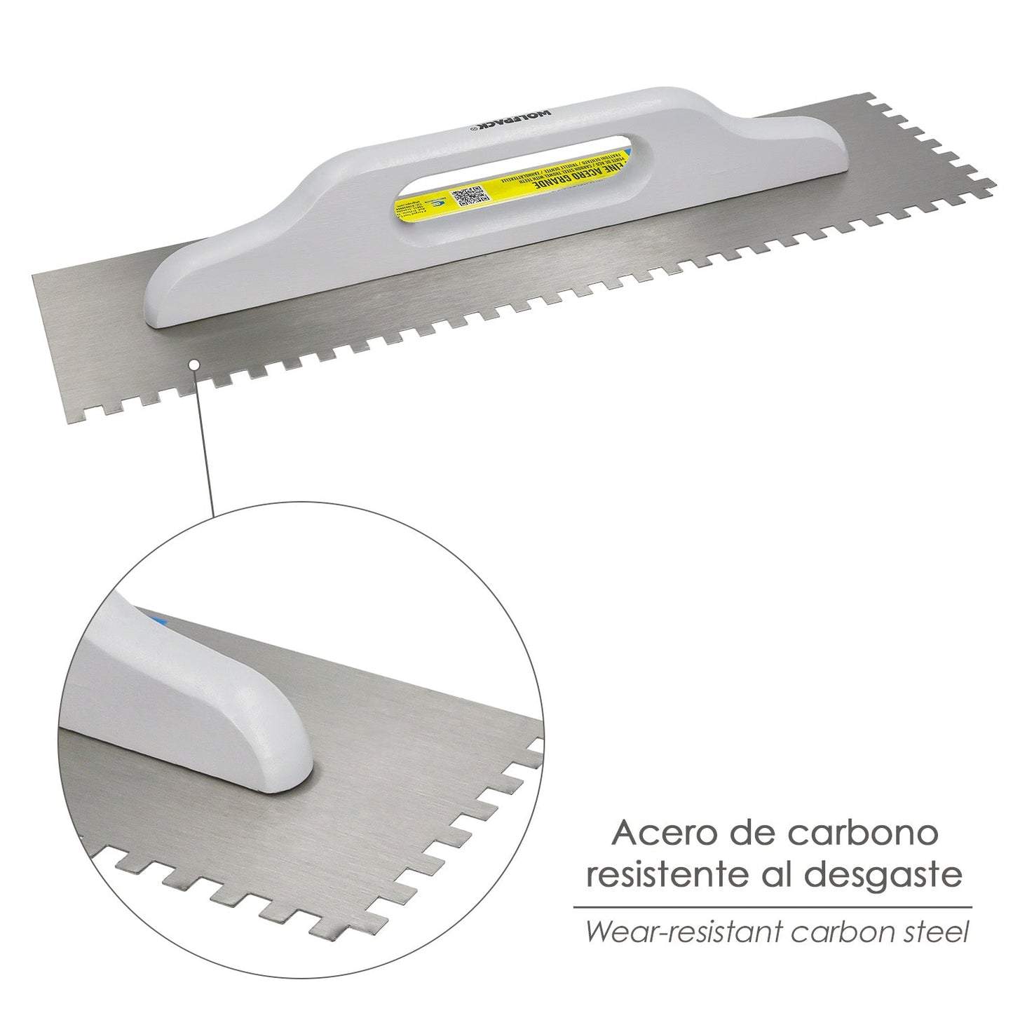 Peine Acero Grande 480x130 mm. Dientes de 8 mm.