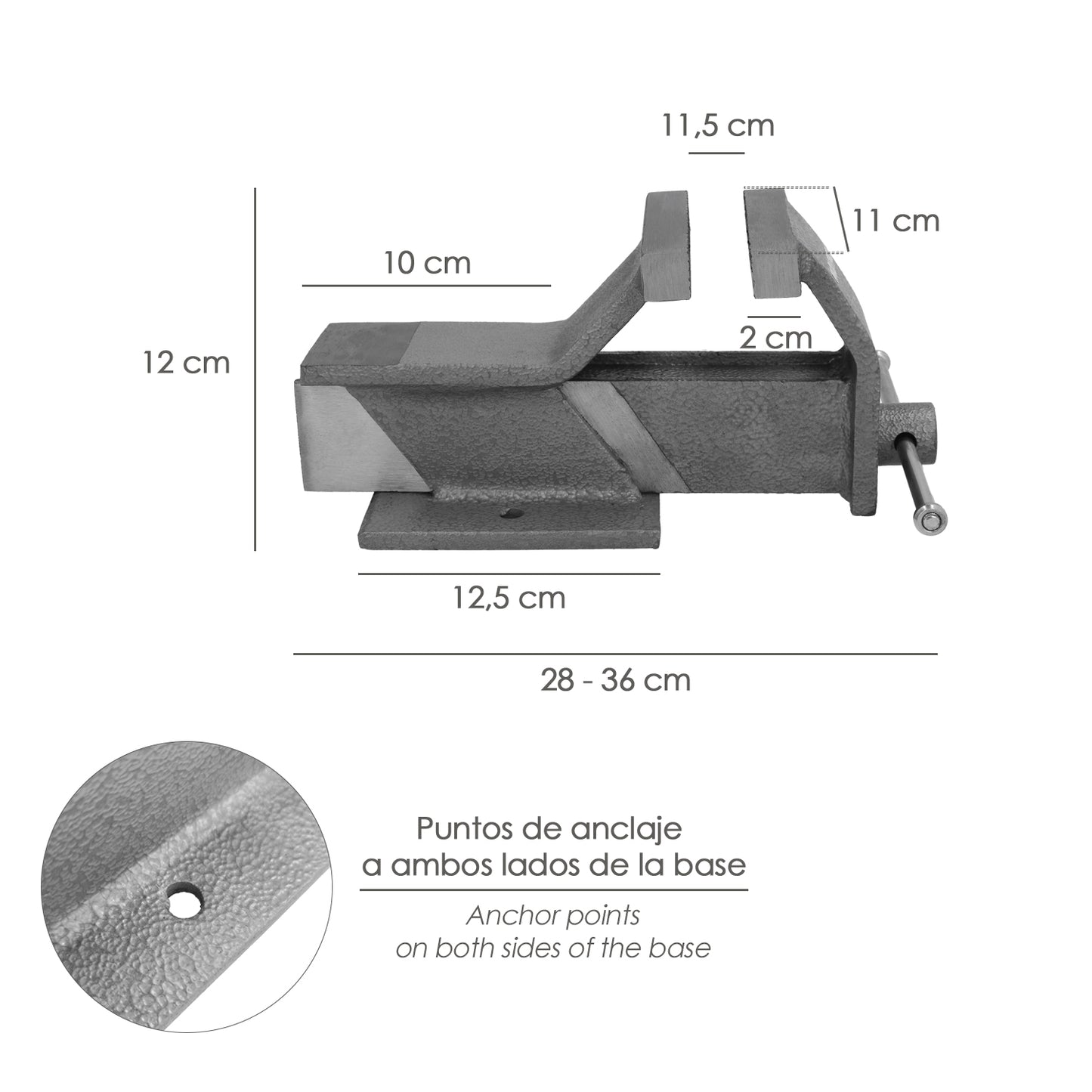 Tornillo Banco Acero 100 mm. Banco De Mesa, Tornillo Sujeción, Abrazadera De Banco