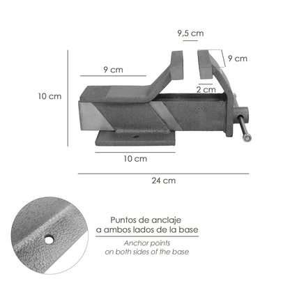 Tornillo Banco Acero 125 mm. Banco De Mesa, Tornillo Sujeción, Abrazadera De Banco