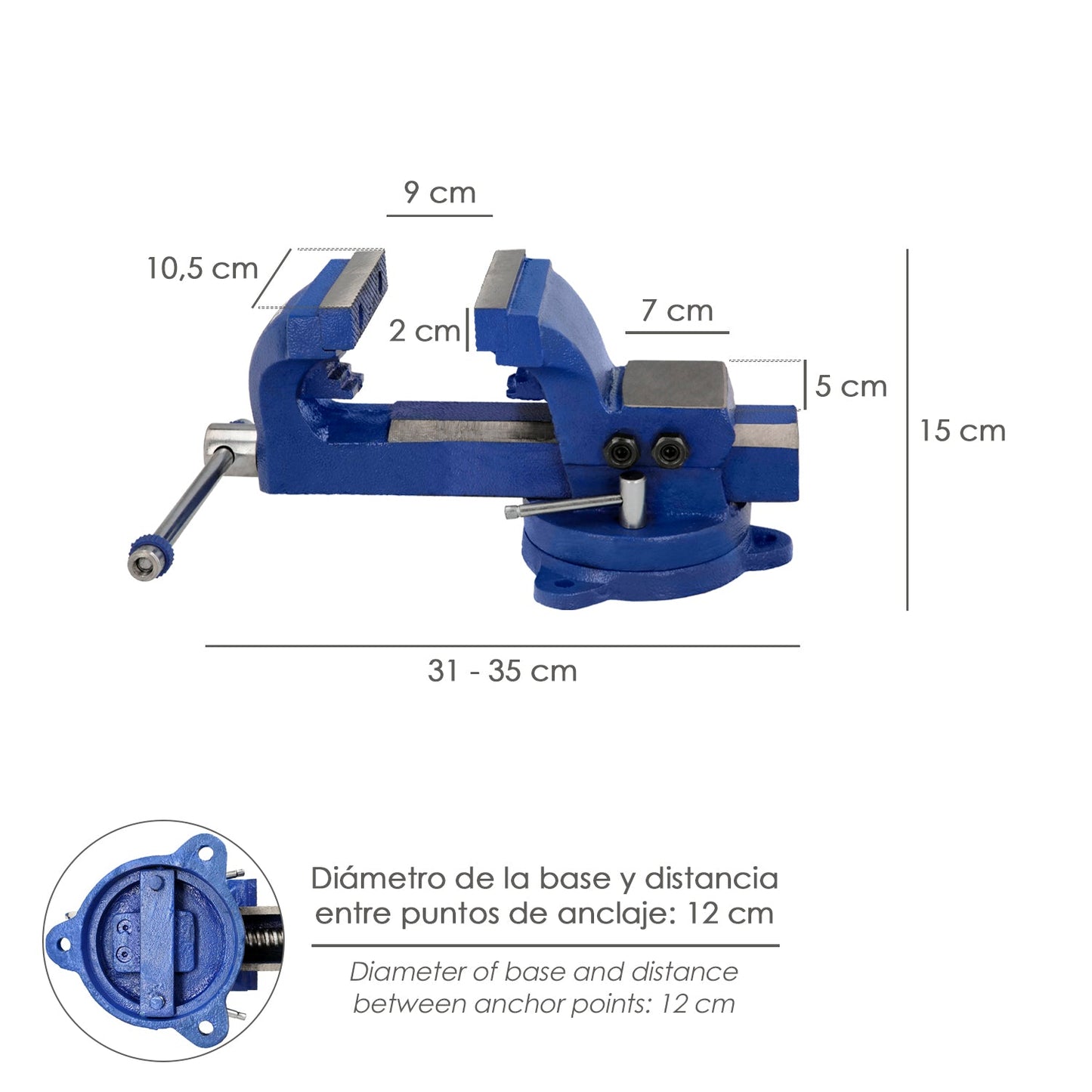 Tornillo Banco Giratorio Heavy Duty 105 mm Banco De Mesa Giratorio, Tornillo Sujeción, Abrazadera De Banco, Tornillo Banco Tubos