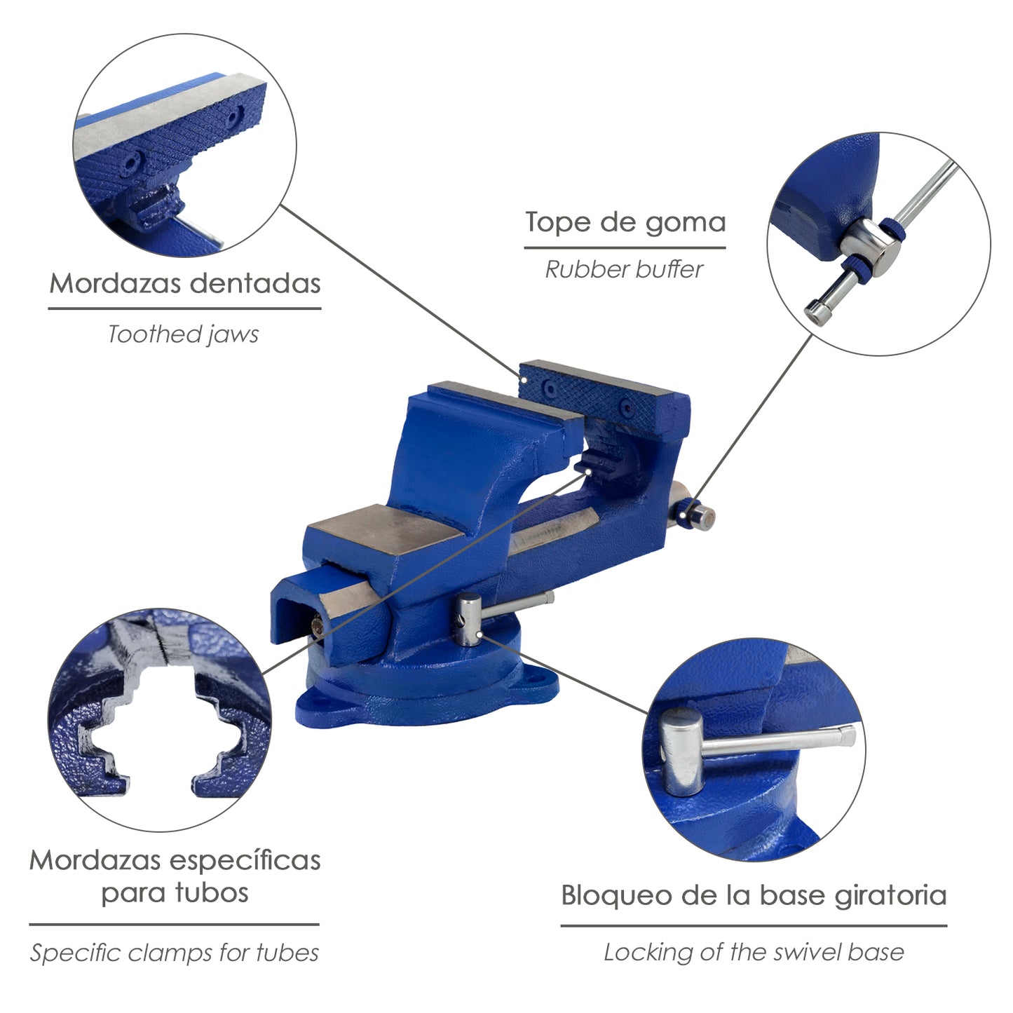 Tornillo Banco Giratorio Heavy Duty 130 mm Banco De Mesa Giratorio, Tornillo Sujeción, Abrazadera De Banco, Tornillo Banco Tubos