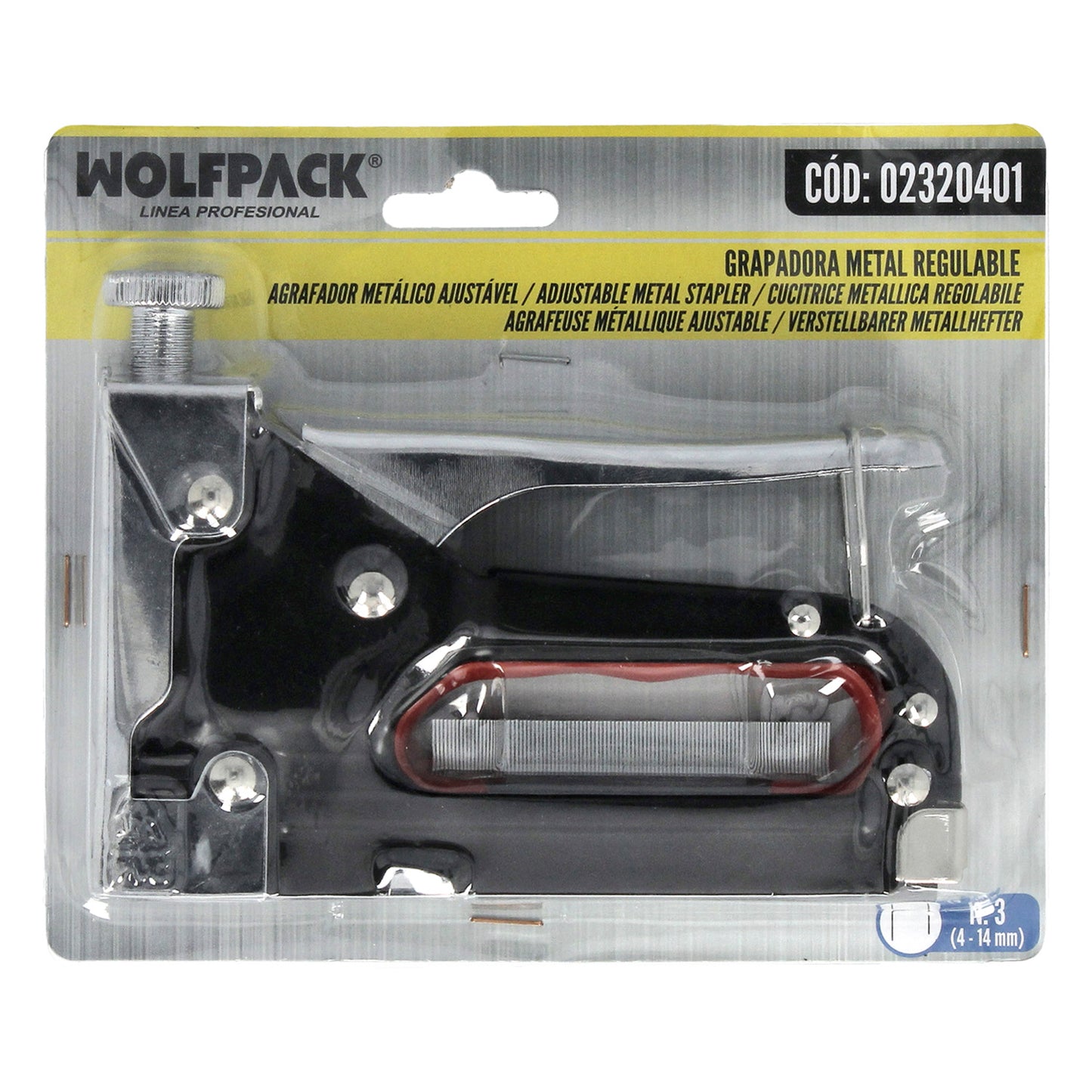 Grapadora Metal Regulable Nº3 4/14mm.