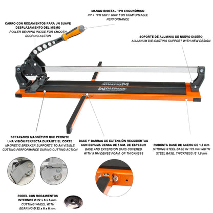 Cortador de Azulejo Profissional Wolfpack 800 mm.