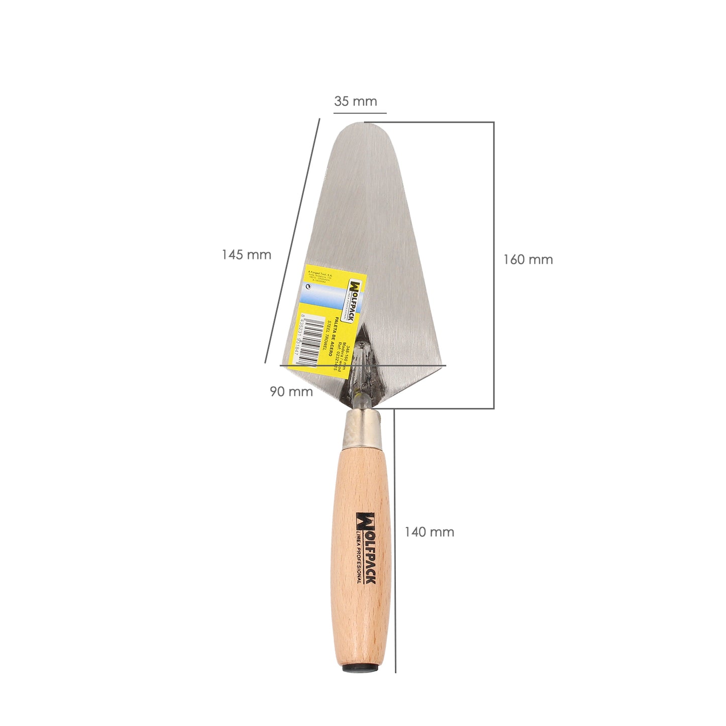 Paleta Wolfpack Mango Madera 348 / 160 mm.