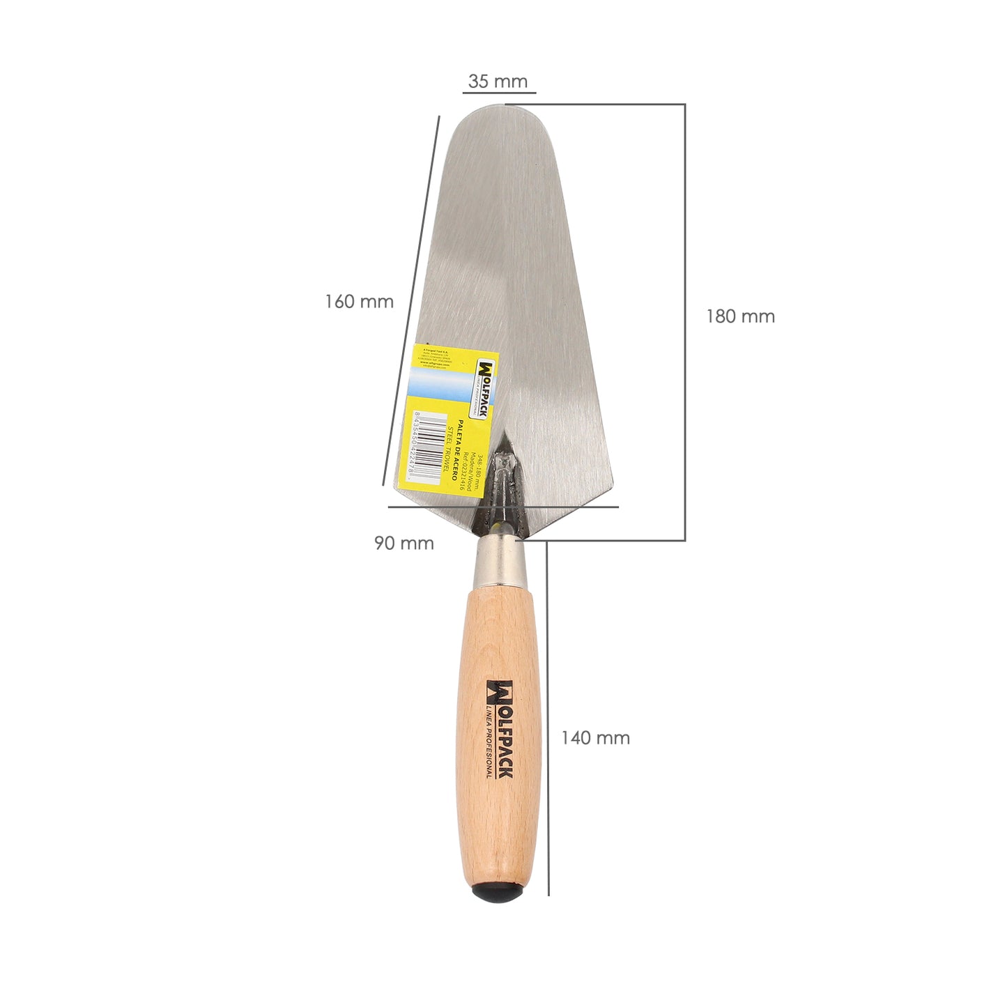 Paleta Wolfpack Mango Madera 348 / 180 mm.