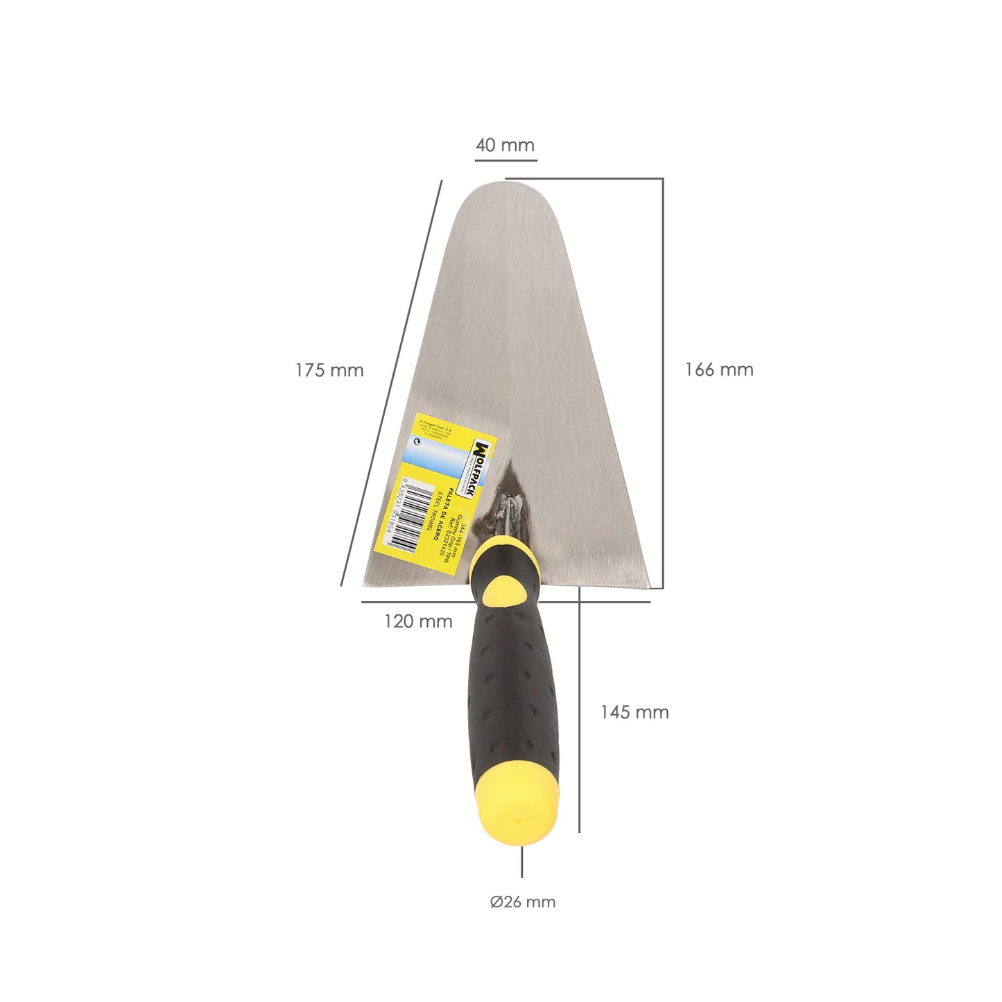 Pá Wolfpack Gummy Grip 344 / 165 mm.