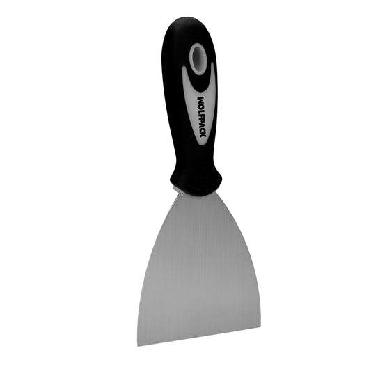 Espátula de Aço Inox Largura 60 mm. Com alça de borracha ergonômica, espátula de pintor, espátula de massa, paleta, paleta de arranhões