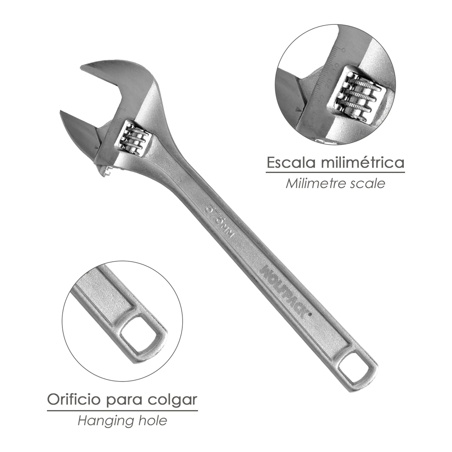 Llave Ajustable Plus Moleta 15"