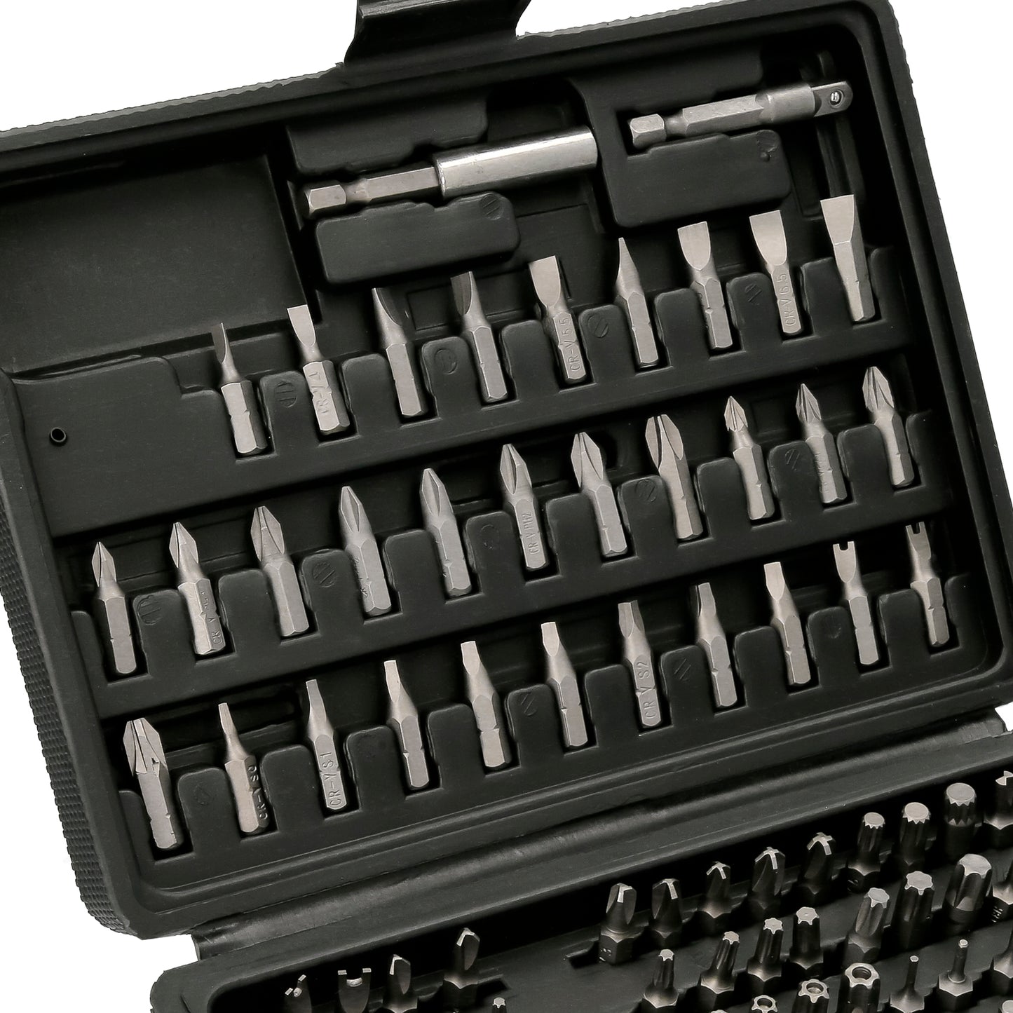 Juego Puntas con Destornillador 1/4" 99 Pzs. Con Apadtador. Cromo Vanadio, Kit Llave Combinada, Kit Carraca,